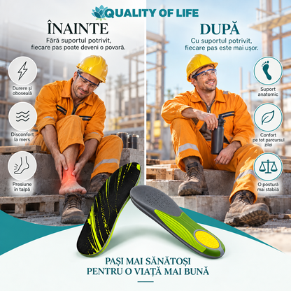 Branțuri Quality of Life™ cu Suport pentru Arcadă și Călcâi, Confort Zilnic și Susținere Plantară
